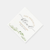 Serviette En Papier Mariage d'aquarelle Gold Greenery (Coin)