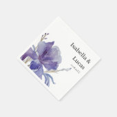 Serviette En Papier Mariage d'aquarelle Iris violet (Coin)