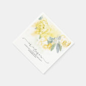 Serviette En Papier Mariage d'aquarelle jaune (Coin)