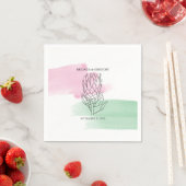 Serviette En Papier Mariage d'aquarelle King Protea (En situation)