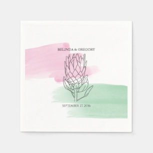 Serviette En Papier Mariage d'aquarelle King Protea