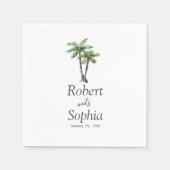 Serviette En Papier Mariage d'aquarelle moderne Palm Tree (Devant)