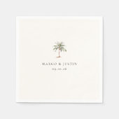 Serviette En Papier Mariage d'aquarelle Palm Tree (Devant)