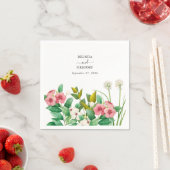 Serviette En Papier Mariage d'aquarelle périphérique fleur sauvage (En situation)
