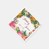 Serviette En Papier Mariage d'aquarelle romantique (Coin)
