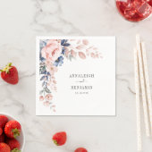 Serviette En Papier Mariage d'aquarelle rose fleurie (En situation)