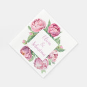 Serviette En Papier Mariage d'aquarelle rose pâle (Coin)