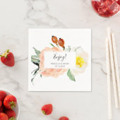 Serviette En Papier Mariage d'aquarelle rose pâle (En situation)