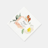 Serviette En Papier Mariage d'aquarelle rose pâle (Coin)
