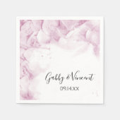 Serviette En Papier Mariage d'aquarelle rose pâle (Devant)