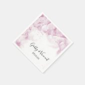 Serviette En Papier Mariage d'aquarelle rose pâle (Coin)