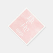 Serviette En Papier Mariage d'aquarelle rose vif moderne (Coin)