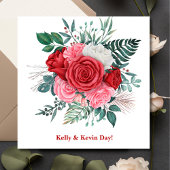 Serviette En Papier Mariage d'aquarelle rouge