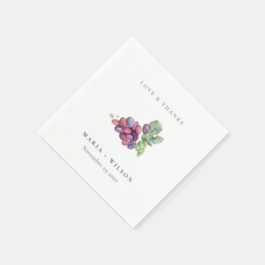 Serviette En Papier Mariage d'aquarelle rustique (Coin)