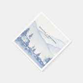 Serviette En Papier Mariage d'aquarelle rustique Blue Mountain (Coin)