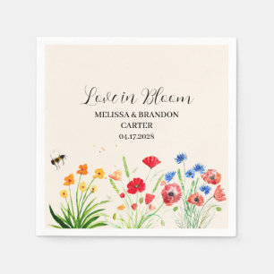 Serviette En Papier Mariage d'aquarelle Rustique Fleur sauvage Garden