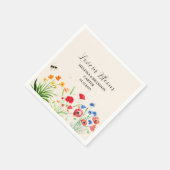 Serviette En Papier Mariage d'aquarelle Rustique Fleur sauvage Garden (Coin)
