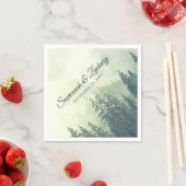 Serviette En Papier Mariage d'aquarelle Rustique Pine Verte (En situation)