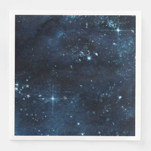 Serviette En Papier Mariage d'aquarelle Sky Celestiy Galaxy