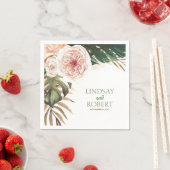 Serviette En Papier Mariage d'aquarelle tropicale (En situation)