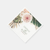 Serviette En Papier Mariage d'aquarelle tropicale (Coin)