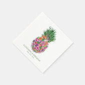 Serviette En Papier Mariage d'aquarelle tropicale à ananas (Coin)