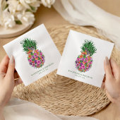 Serviette En Papier Mariage d'aquarelle tropicale à ananas