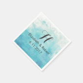 Serviette En Papier Mariage d'aquarelle Turquoise Ombre (Coin)