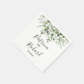 Serviette En Papier Mariage d'aquarelle verte (Coin)