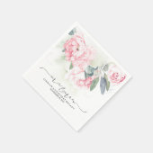 Serviette En Papier Mariage d'aquarelle Vintage rose (Coin)