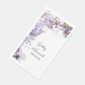 Serviette En Papier Mariage d'aquarelle violet Lilac Fleurs (Coin)