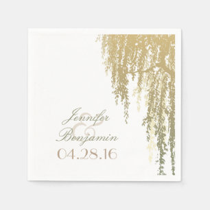 Serviette En Papier Mariage d'arbre à saule