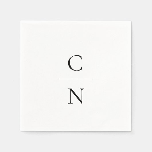 Serviette En Papier Mariage d'arche Monogram moderne (Devant)