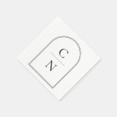 Serviette En Papier Mariage d'arche Monogram moderne (Coin)