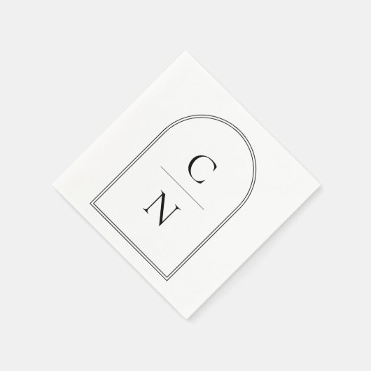 Serviette En Papier Mariage d'arche Monogram moderne (Coin)