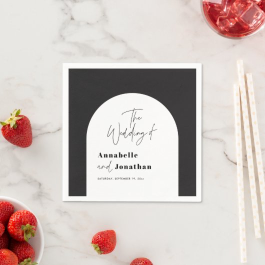 Serviette En Papier mariage d'arche noir et blanc (En situation)