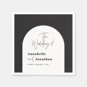 Serviette En Papier mariage d'arche noir et blanc (Devant)