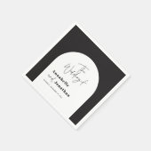 Serviette En Papier mariage d'arche noir et blanc (Coin)
