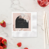 Serviette En Papier mariage d'arche noire fleurie boho (En situation)