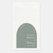 Serviette En Papier Mariage d'arche verte et blanche Sage (Devant)