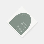 Serviette En Papier Mariage d'arche verte et blanche Sage (Coin)