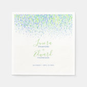 Serviette En Papier Mariage d'art bleu vert cascade (Devant)