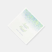 Serviette En Papier Mariage d'art bleu vert cascade (Coin)