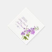 Serviette En Papier Mariage d'art de l'aquarelle violette de Delphiniu (Coin)