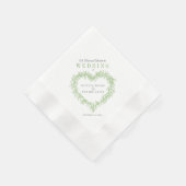 Serviette En Papier Mariage d'art de ligne Mistletoe personnalisé (Coin)