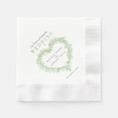 Serviette En Papier Mariage d'art de ligne Mistletoe personnalisé (Devant)