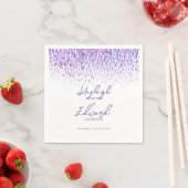 Serviette En Papier Mariage d'art en cascade violet mauve (En situation)