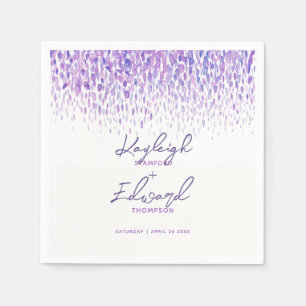 Serviette En Papier Mariage d'art en cascade violet mauve