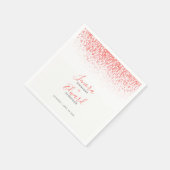 Serviette En Papier Mariage d'art gris corail vivant en cascade (Coin)