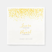 Serviette En Papier Mariage d'art gris jaune chaud en cascade (Devant)